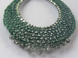 Orecchini anelli ovali vintage verdi grandi